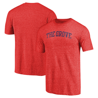 Men's Heathered Red Ole Miss Rebels Arched Team Battle Cry Tri-Blend T-Shirt