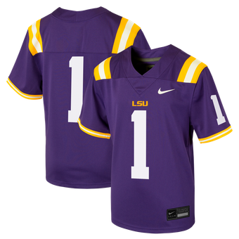 Youth Nike #1 Purple LSU Tigers Team Replica Football Jersey