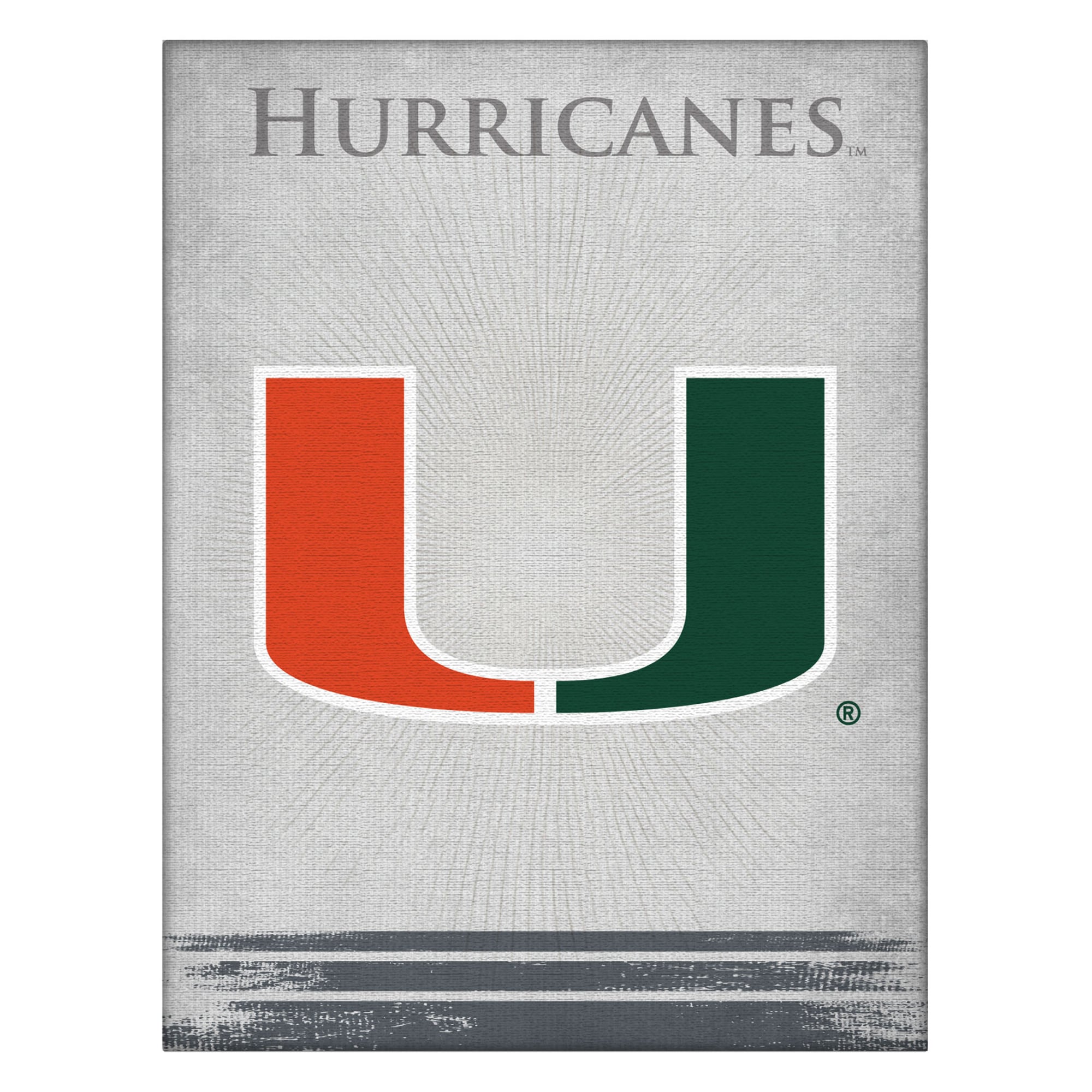 Miami Hurricanes 24" x 32" Printed Canvas Art