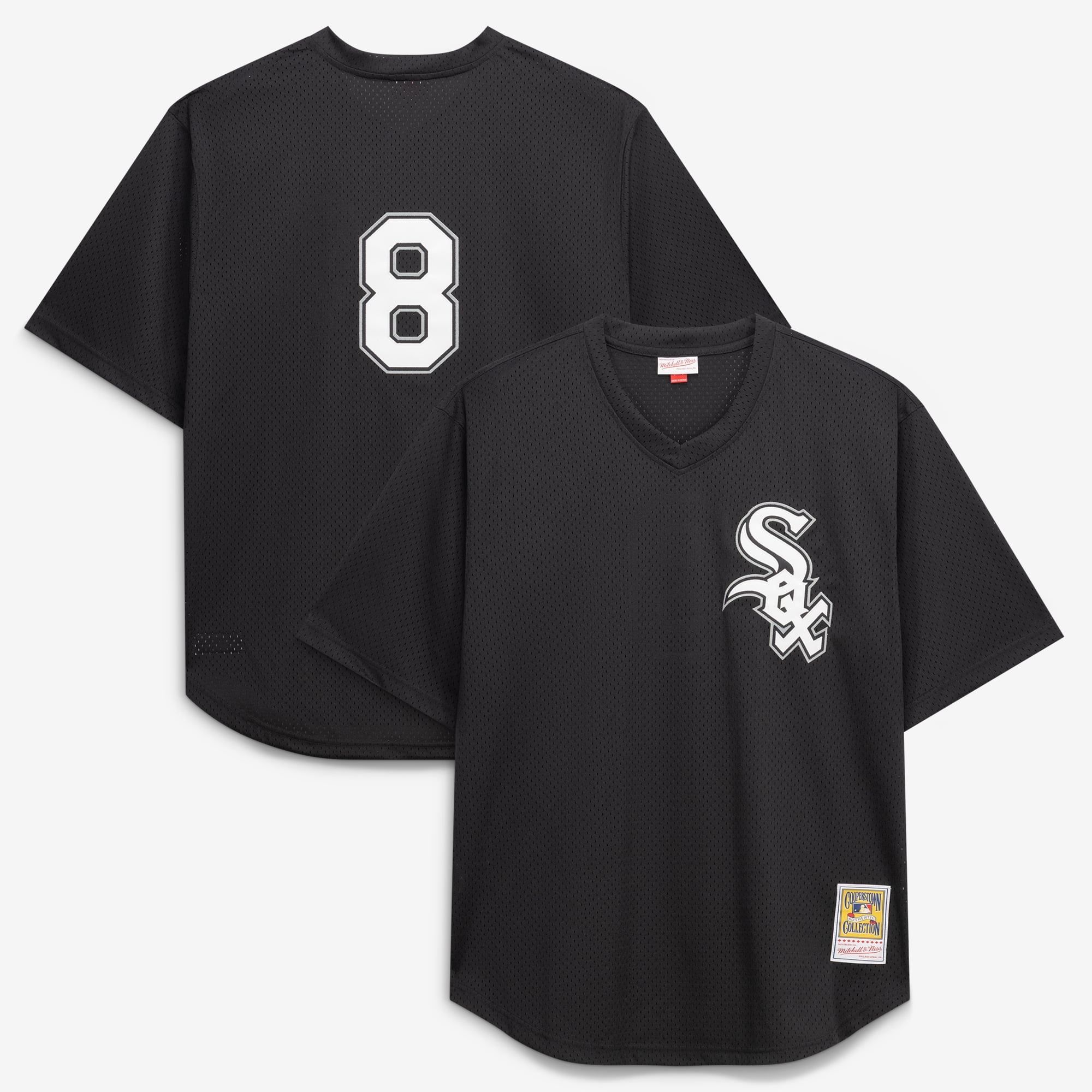 Men's Mitchell & Ness Bo Jackson Black Chicago White Sox Cooperstown Collection Big & Tall Mesh Batting Practice Jersey