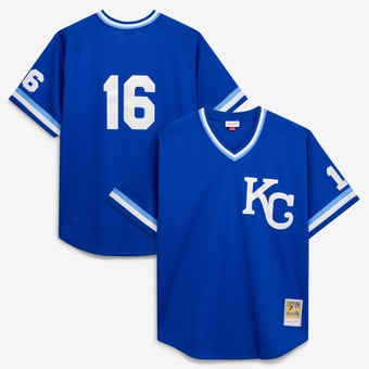 Men's Mitchell & Ness Bo Jackson Royal Kansas City Royals Cooperstown Collection Big & Tall Mesh Batting Practice Jersey