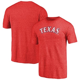 Men's Red Texas Rangers Team Wordmark Tri-Blend T-Shirt