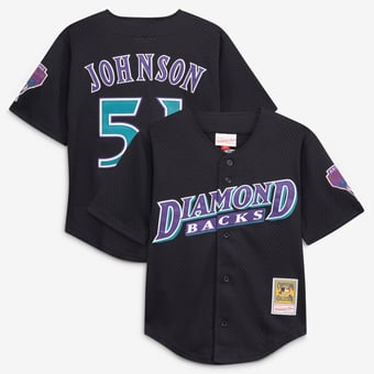 Youth Mitchell & Ness Randy Johnson Black Arizona Diamondbacks Cooperstown Collection Mesh Batting Practice Jersey