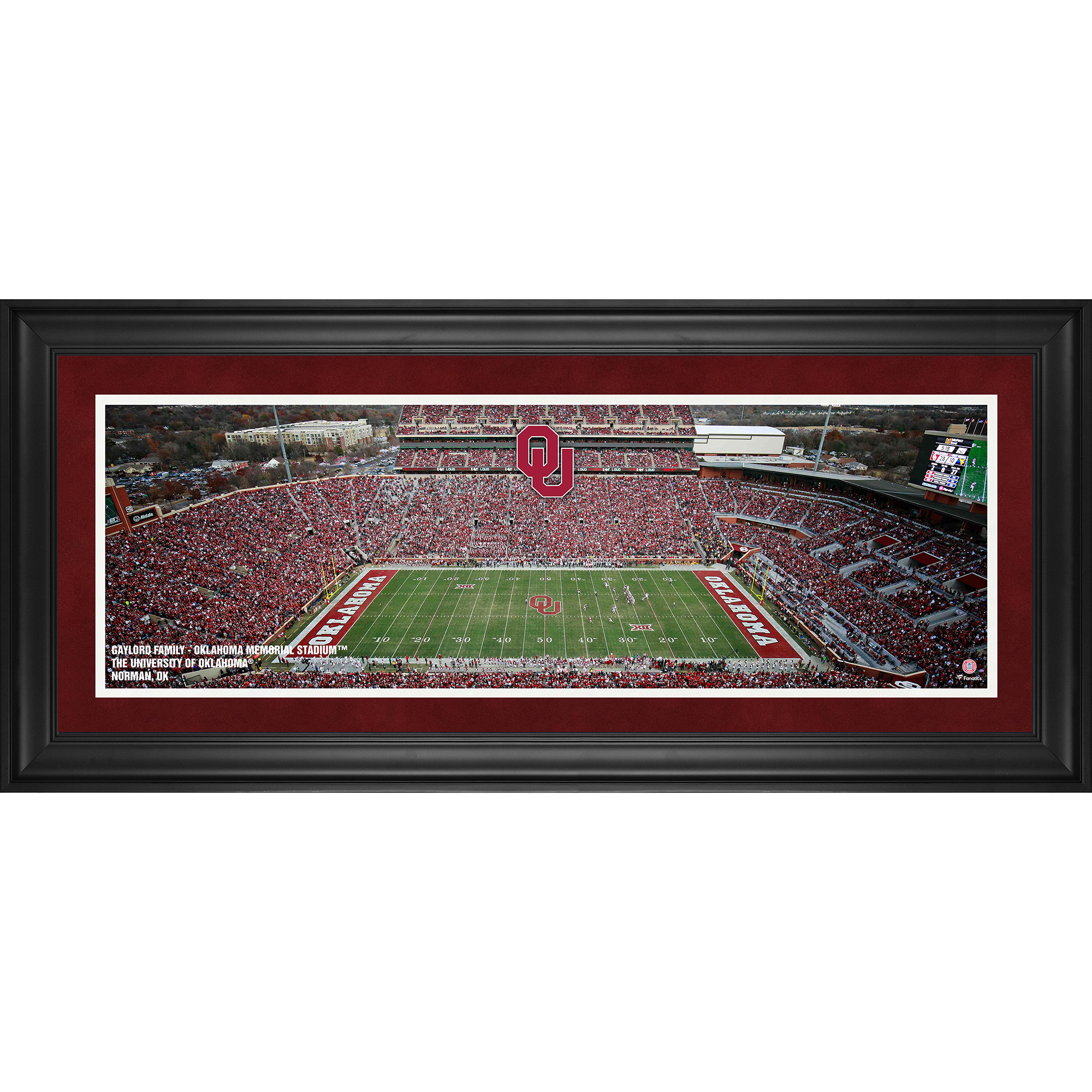 Oklahoma Sooners Framed 10'' x 30'' Gaylord Family Oklahoma Memorial Stadium Panoramic Photograph