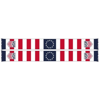 White/Red USMNT Colonial Logo Soccer Scarf