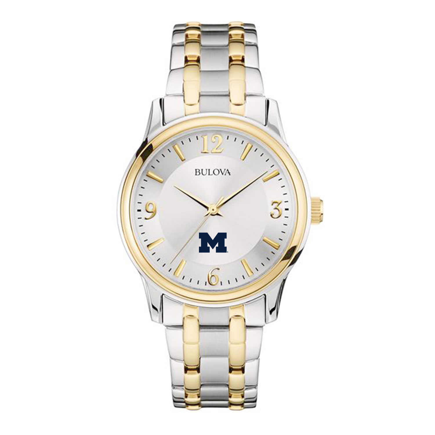 Bulova Silver/Gold Michigan Wolverines Classic Two-Tone Round Watch