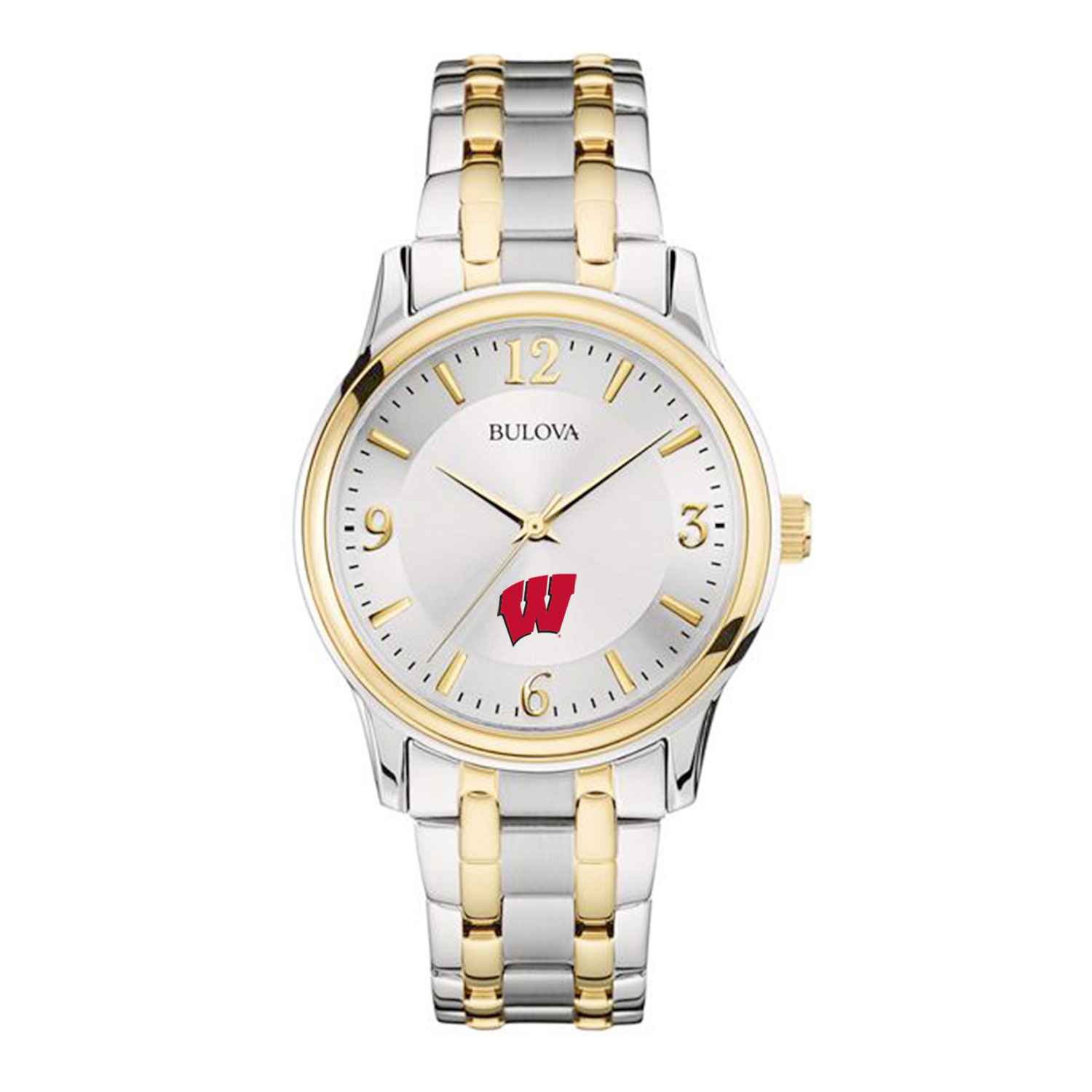 Bulova Silver/Gold Wisconsin Badgers Classic Two-Tone Round Watch