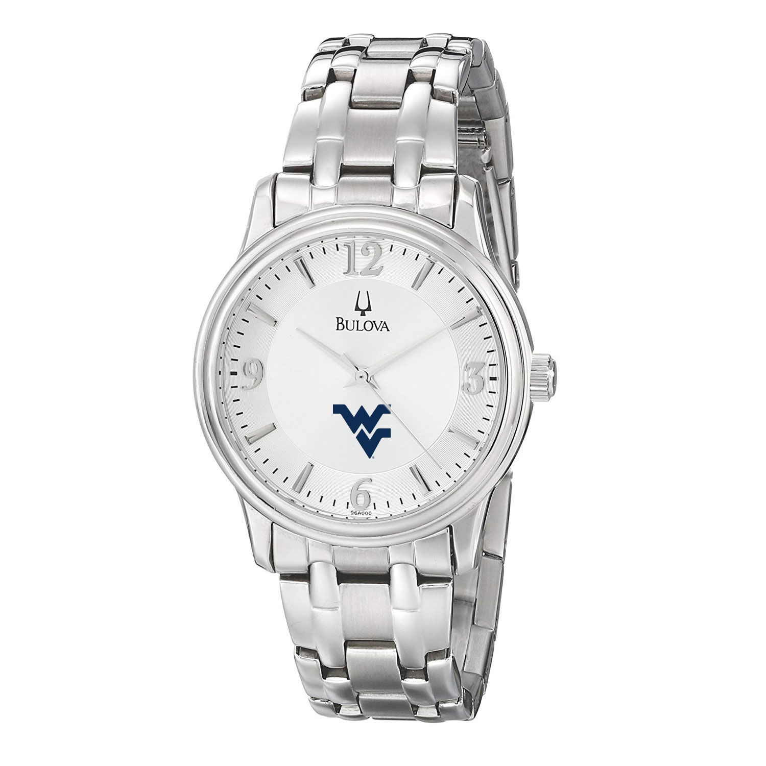 Men's Bulova Silver West Virginia Mountaineers Stainless Steel Quartz Watch