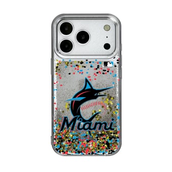 Miami Marlins Glitter Confetti iPhone Case
