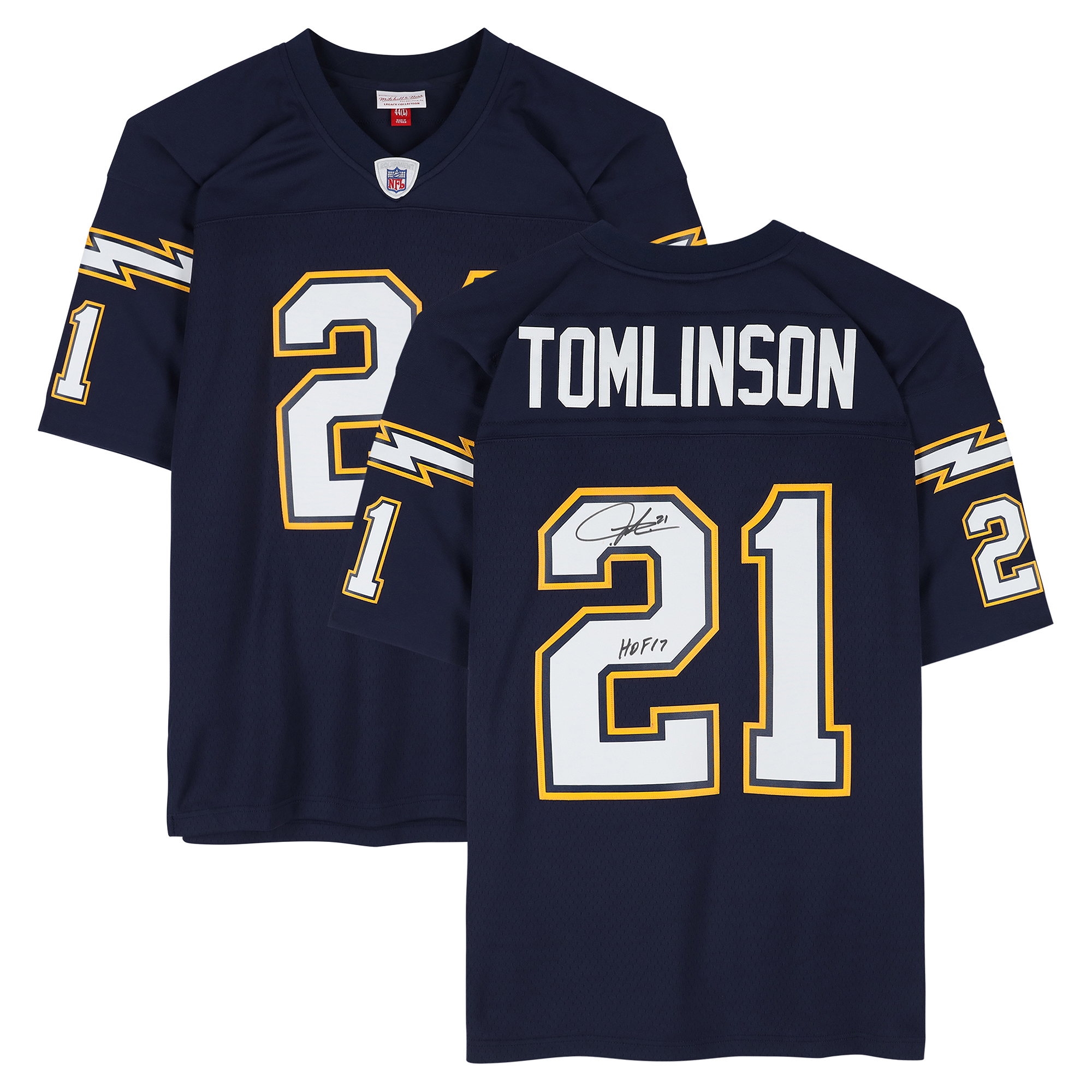 Ladainian Tomlinson San Diego Chargers Autographed Navy Mitchell & Ness Replica Jersey with "HOF 17" Inscription
