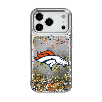 Denver Broncos iPhone Glitter Case with Confetti Design