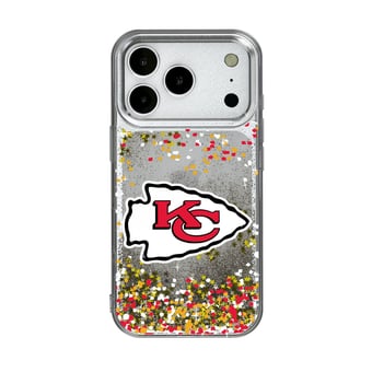 Kansas City Chiefs iPhone Glitter Case with Confetti Design
