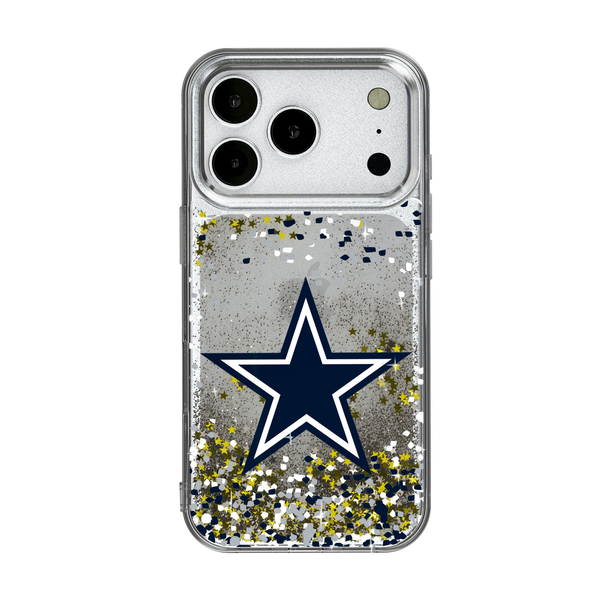 Keyscaper - NFL - Dallas Cowboys iPhone Glitter Case with Confetti Design - 16 - Multicolor