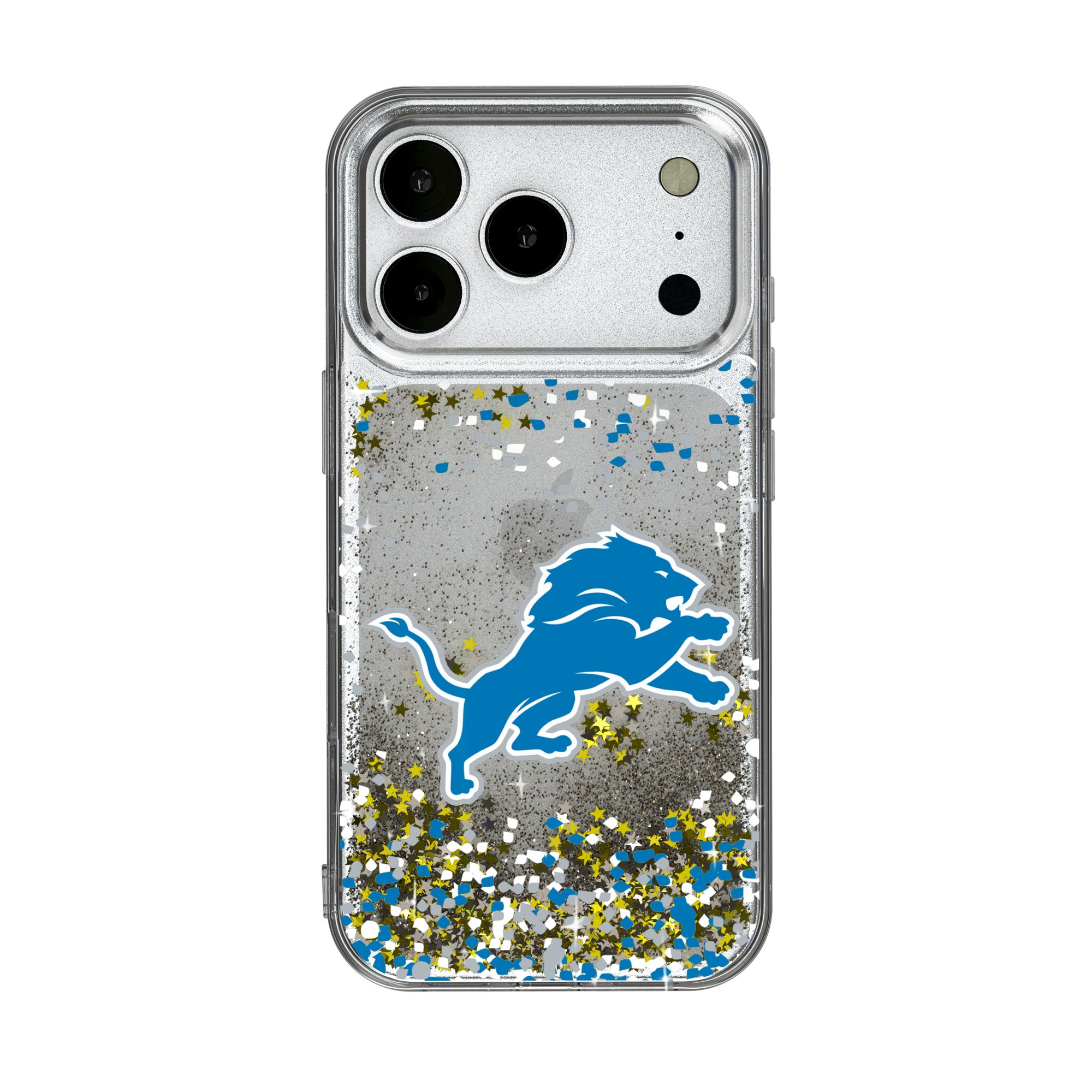 Detroit Lions iPhone Glitter Case with Confetti Design