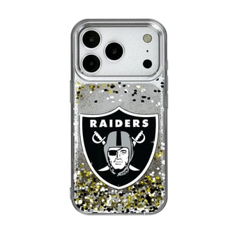 Las Vegas Raiders iPhone Glitter Case with Confetti Design