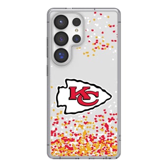 Kansas City Chiefs Galaxy Clear Case with Confetti Design
