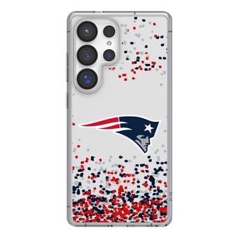 New England Patriots Galaxy Clear Case with Confetti Design