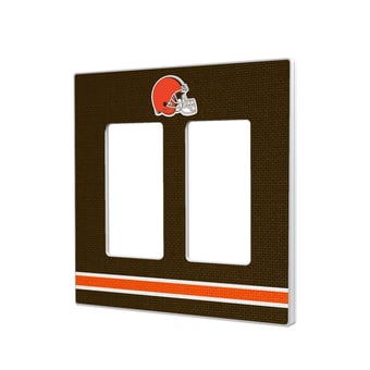 Cleveland Browns Stripe Double Rocker Light Switch Plate