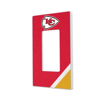 Kansas City Chiefs Diagonal Stripe Single Rocker Light Switch Plate