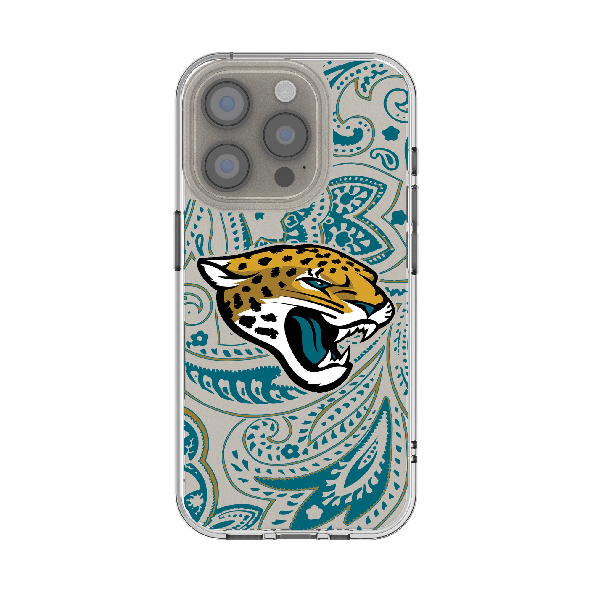 Keyscaper - NFL - Jacksonville Jaguars - iPhone Clear Paisley Design Case - 15 - Multicolor