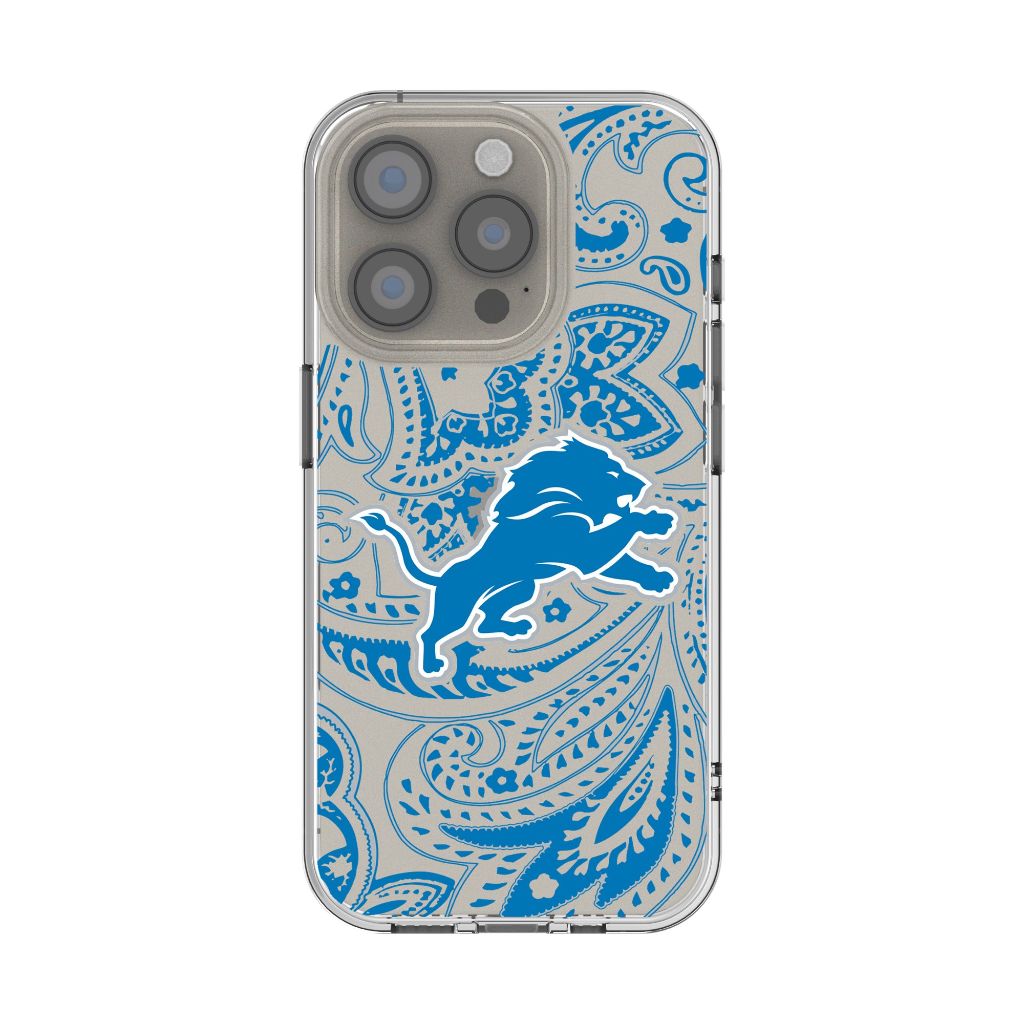 Detroit Lions iPhone Clear Paisley Design Case