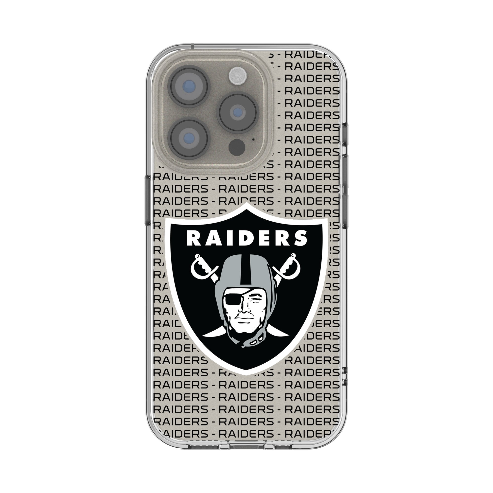 Las Vegas Raiders iPhone Clear Text Backdrop Design Case