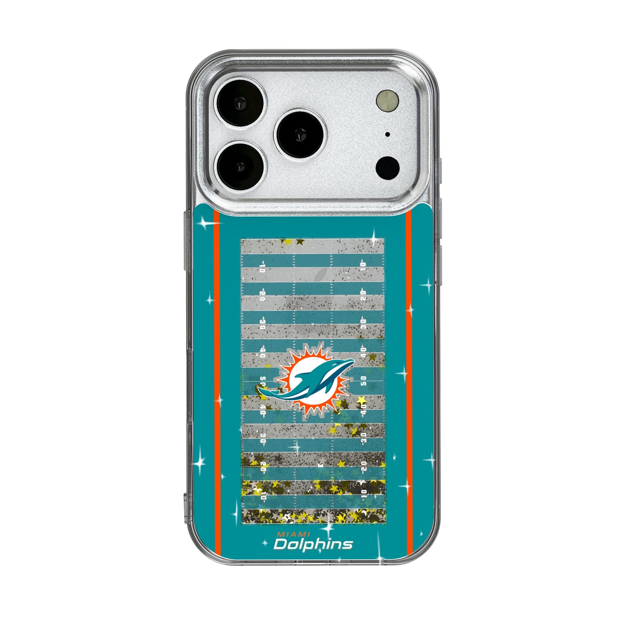 Miami Dolphins iPhone Field Design Glitter Case