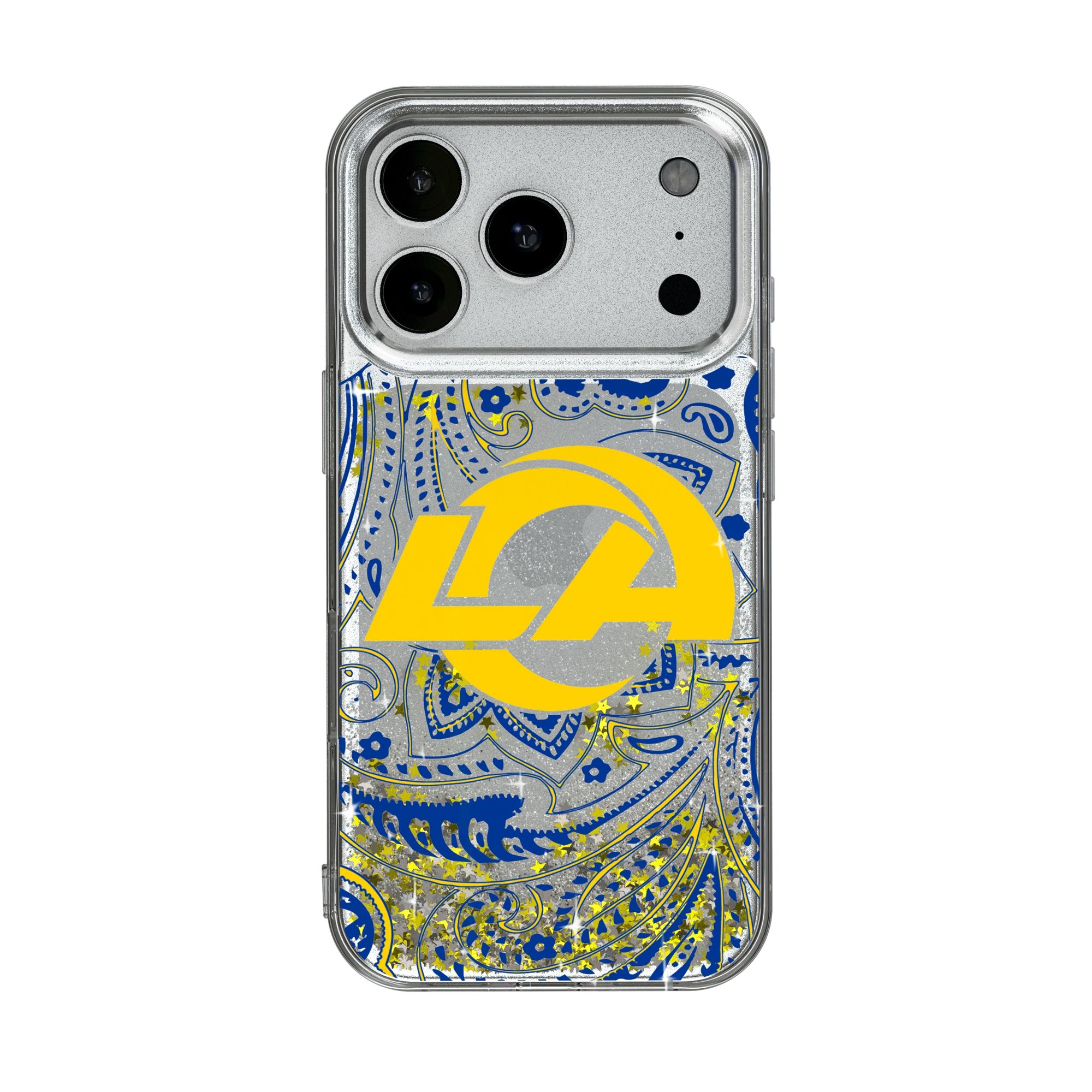 Keyscaper - NFL - Los Angeles Rams iPhone Paisley Design Glitter Case - 17 - Multicolor