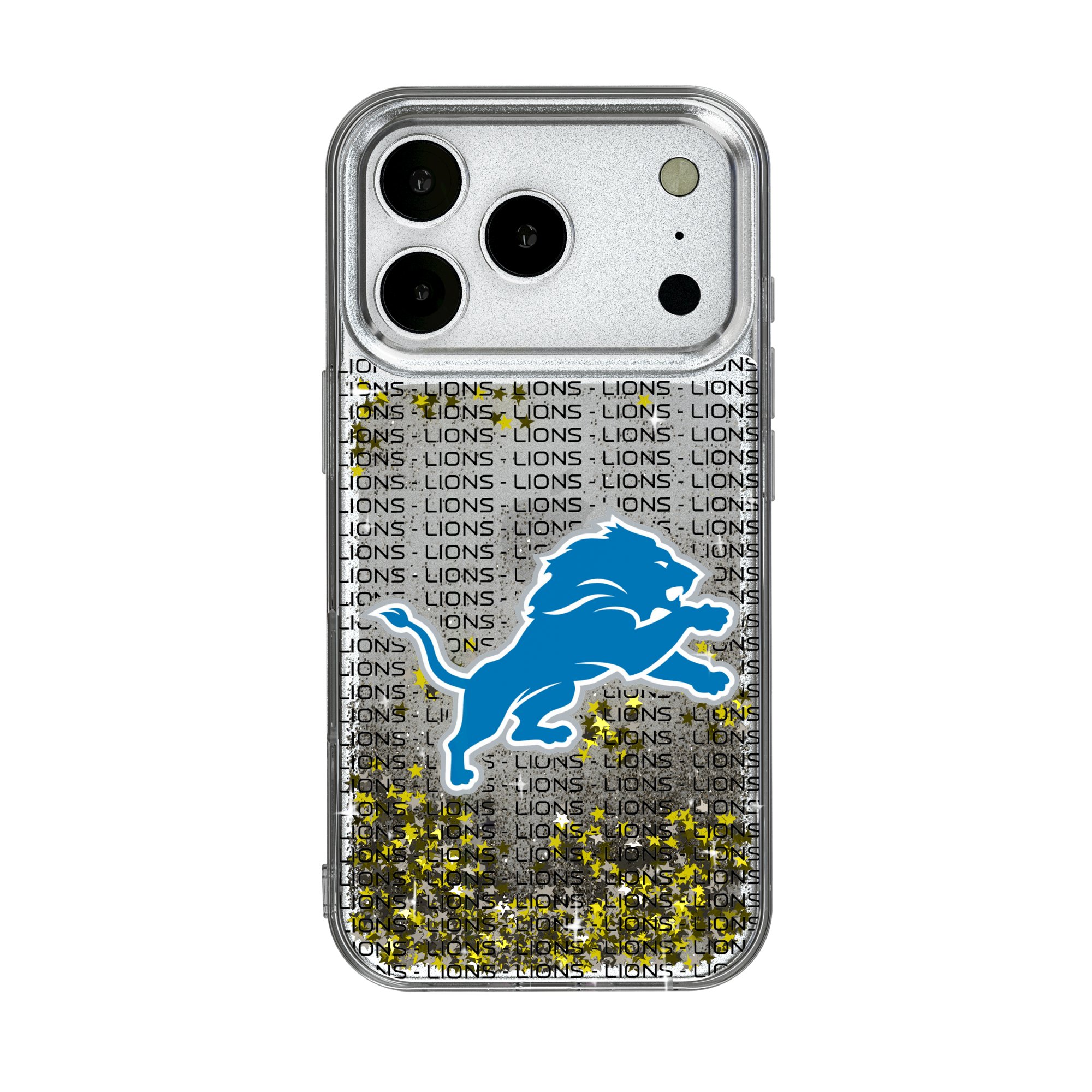 Detroit Lions iPhone Text Backdrop Design Glitter Case
