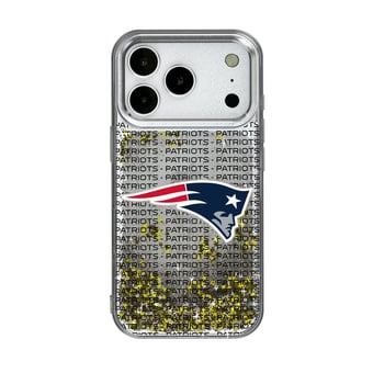New England Patriots iPhone Text Backdrop Design Glitter Case