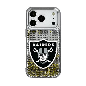 Las Vegas Raiders iPhone Text Backdrop Design Glitter Case
