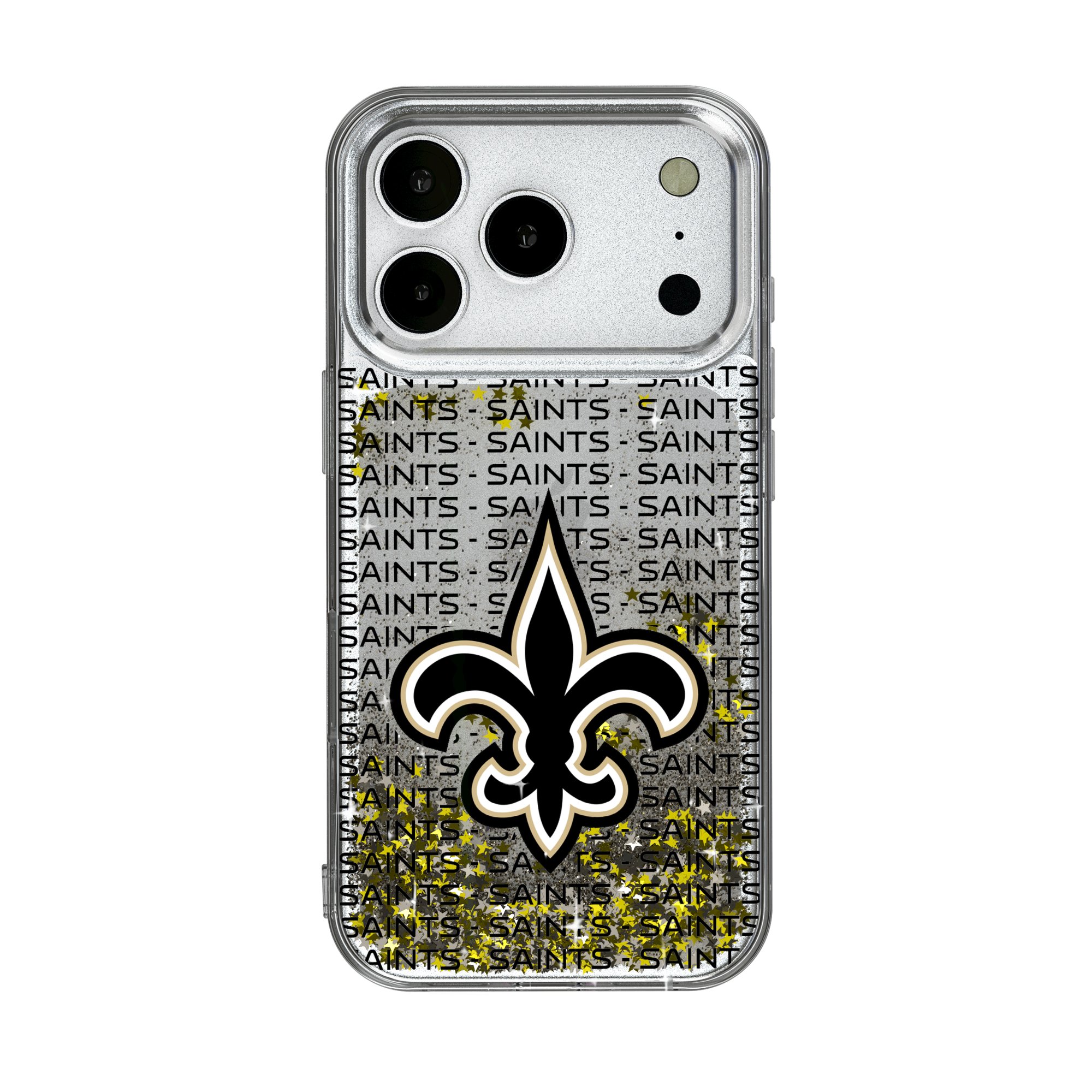Keyscaper - NFL - New Orleans Saints iPhone Text Backdrop Design Glitter Case - 17 - Multicolor