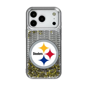 Pittsburgh Steelers iPhone Text Backdrop Design Glitter Case