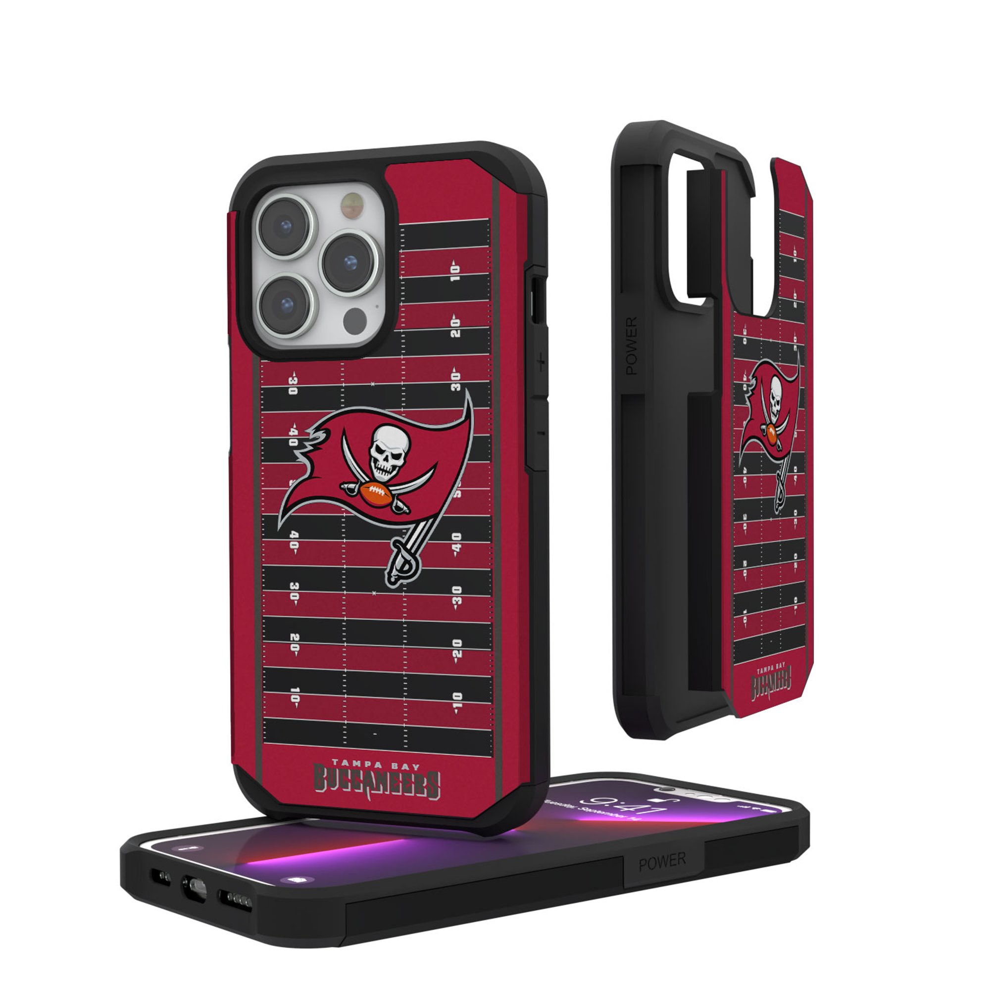 Keyscaper - NFL - Tampa Bay Buccaneers iPhone Rugged Field Design Case - 16 - Multicolor