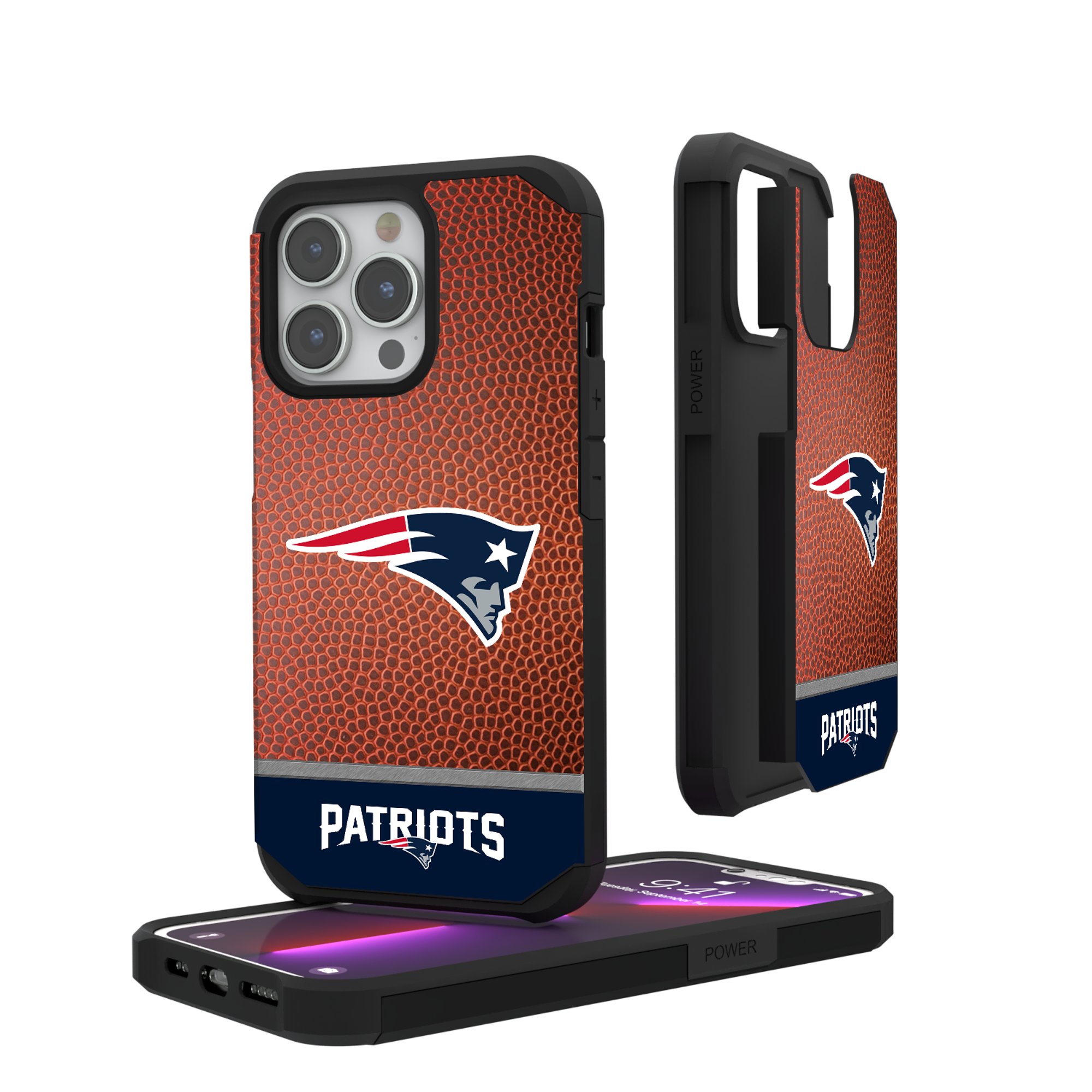 New England Patriots iPhone Rugged Wordmark Design Case