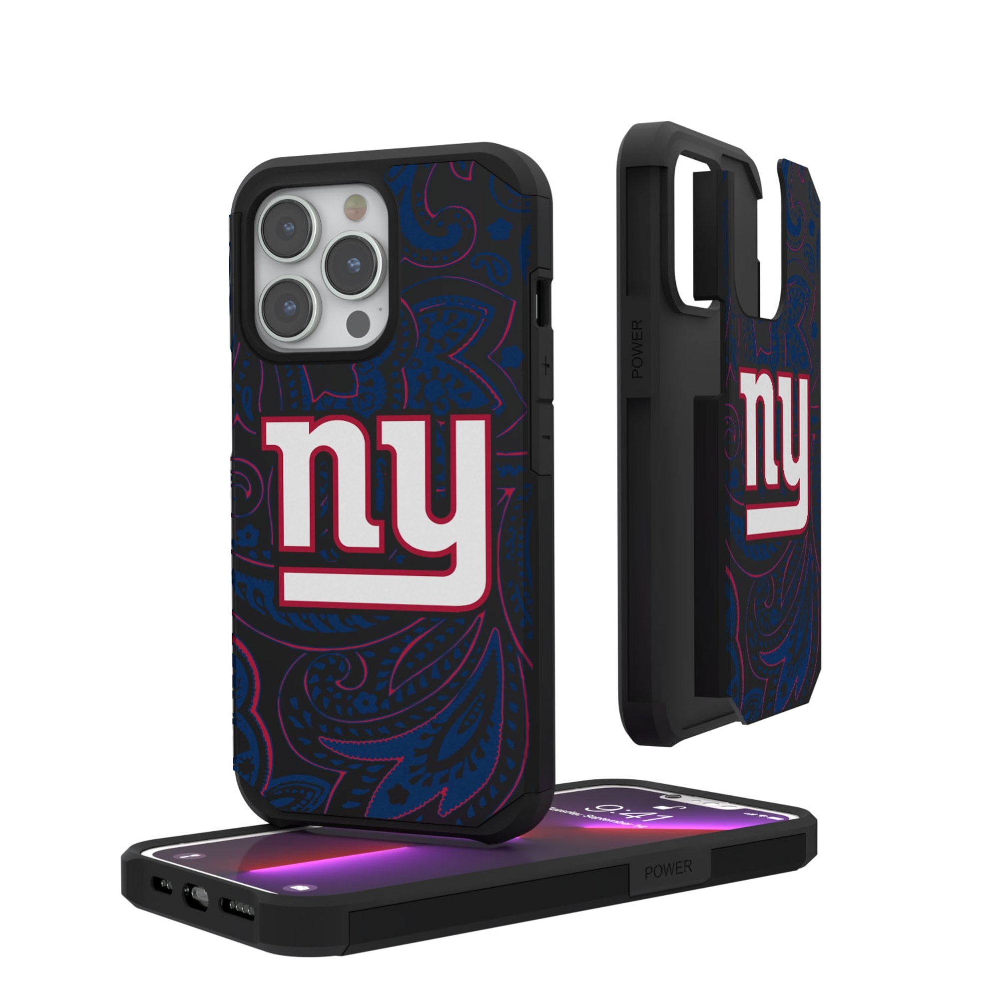 New York Giants iPhone Rugged Paisley Design Case