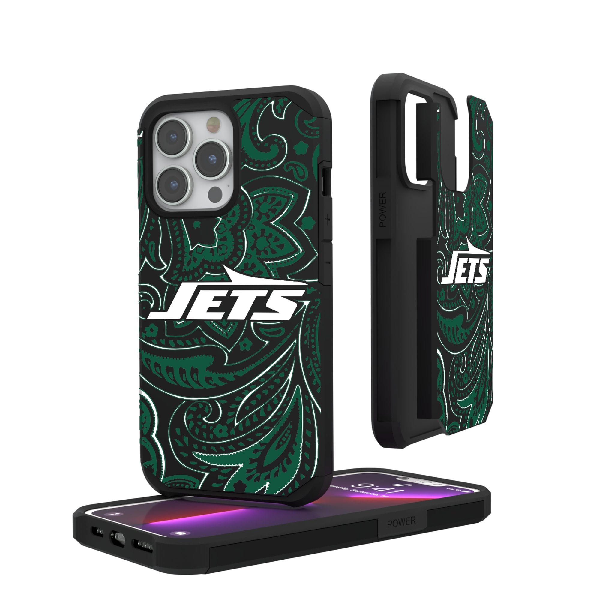 New York Jets iPhone Rugged Paisley Design Case