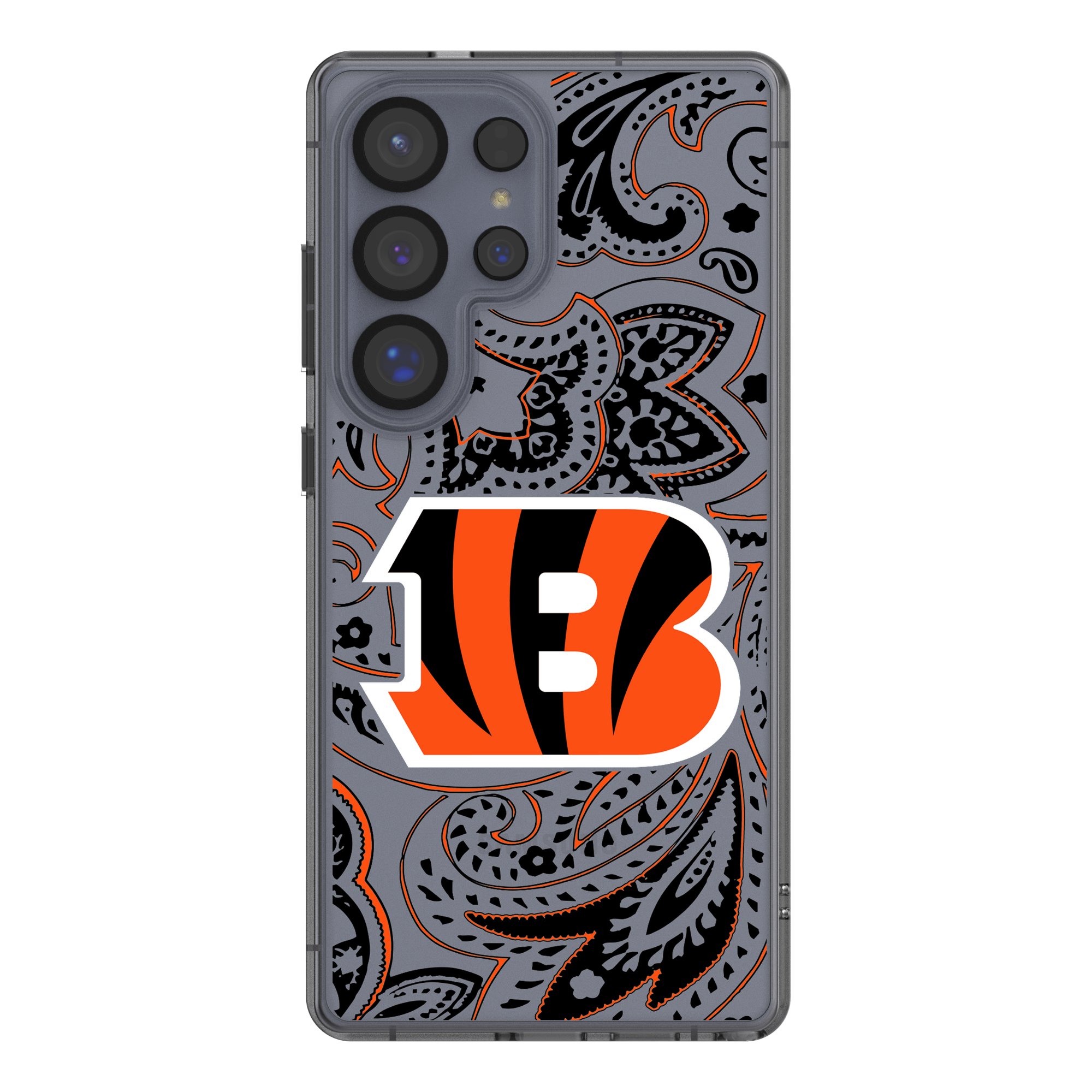 Keyscaper - NFL - Cincinnati Bengals Galaxy Clear Paisley Design Case - S25 Ultra - Multicolor