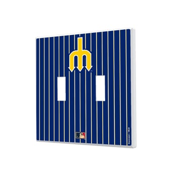 Seattle Mariners 1977-1980 Cooperstown Pinstripe Double Toggle Light Switch Plate