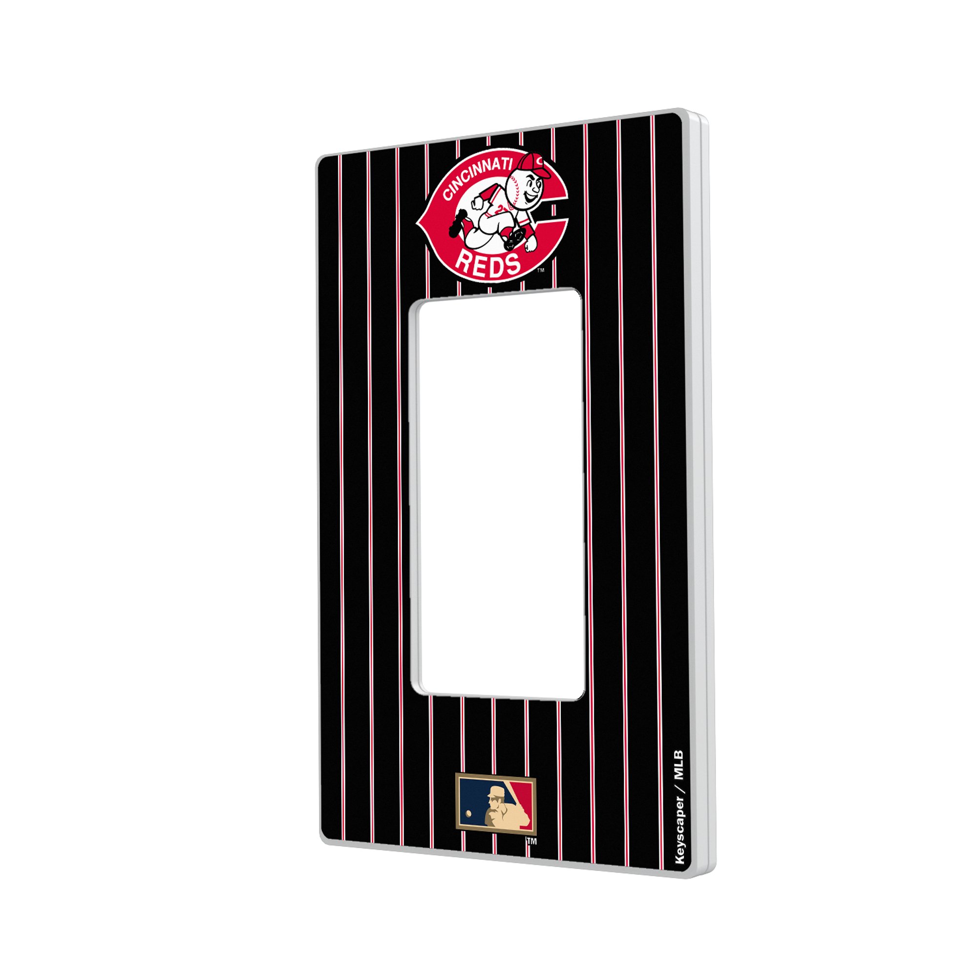 Cincinnati Reds 1978-1992 Cooperstown Pinstripe Single Rocker Light Switch Plate