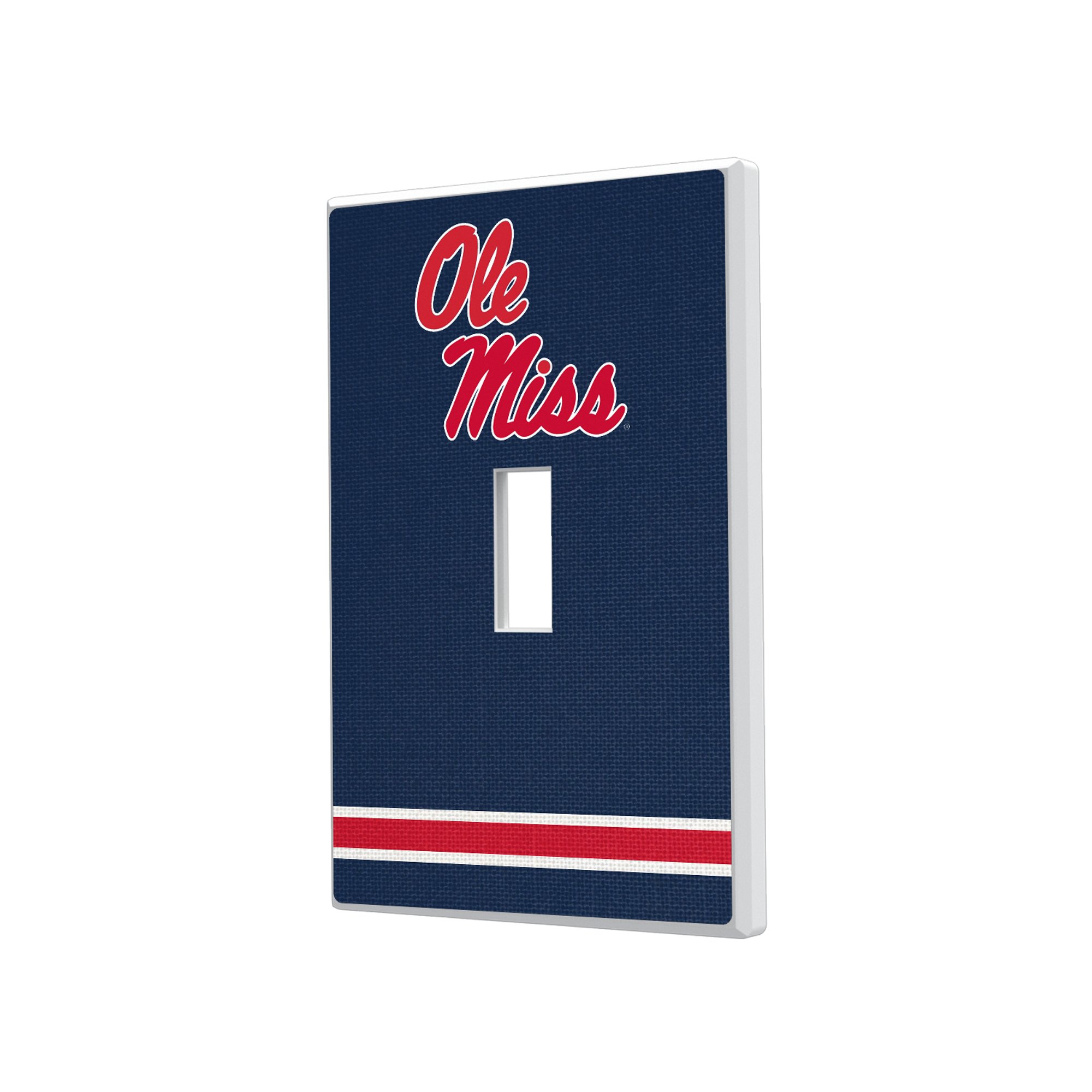 Ole Miss Rebels Stripe Design Single Toggle Light Switch Plate