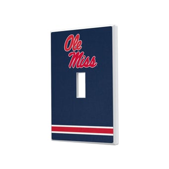 Ole Miss Rebels Stripe Design Single Toggle Light Switch Plate