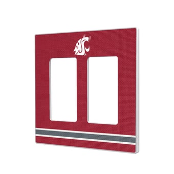 Washington State Cougars Stripe Design Double Rocker Light Switch Plate
