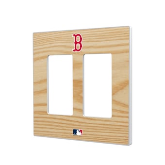 Boston Red Sox Baseball Bat Design Double Rocker Light Switch Plate