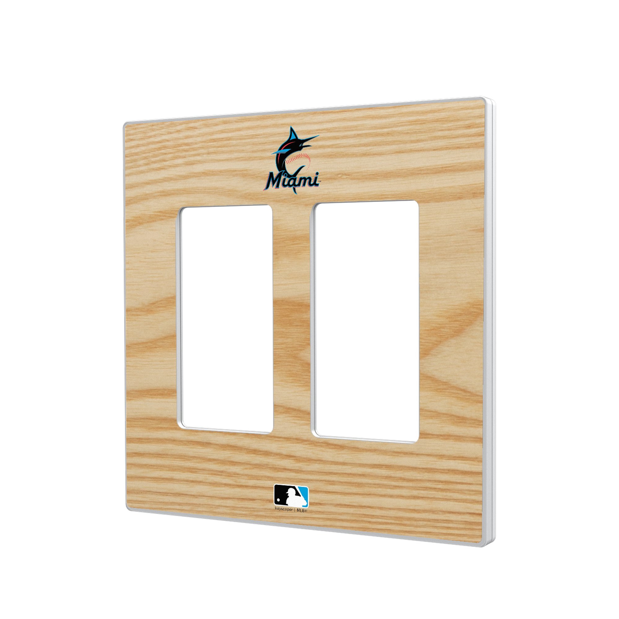 Miami Marlins Baseball Bat Design Double Rocker Light Switch Plate