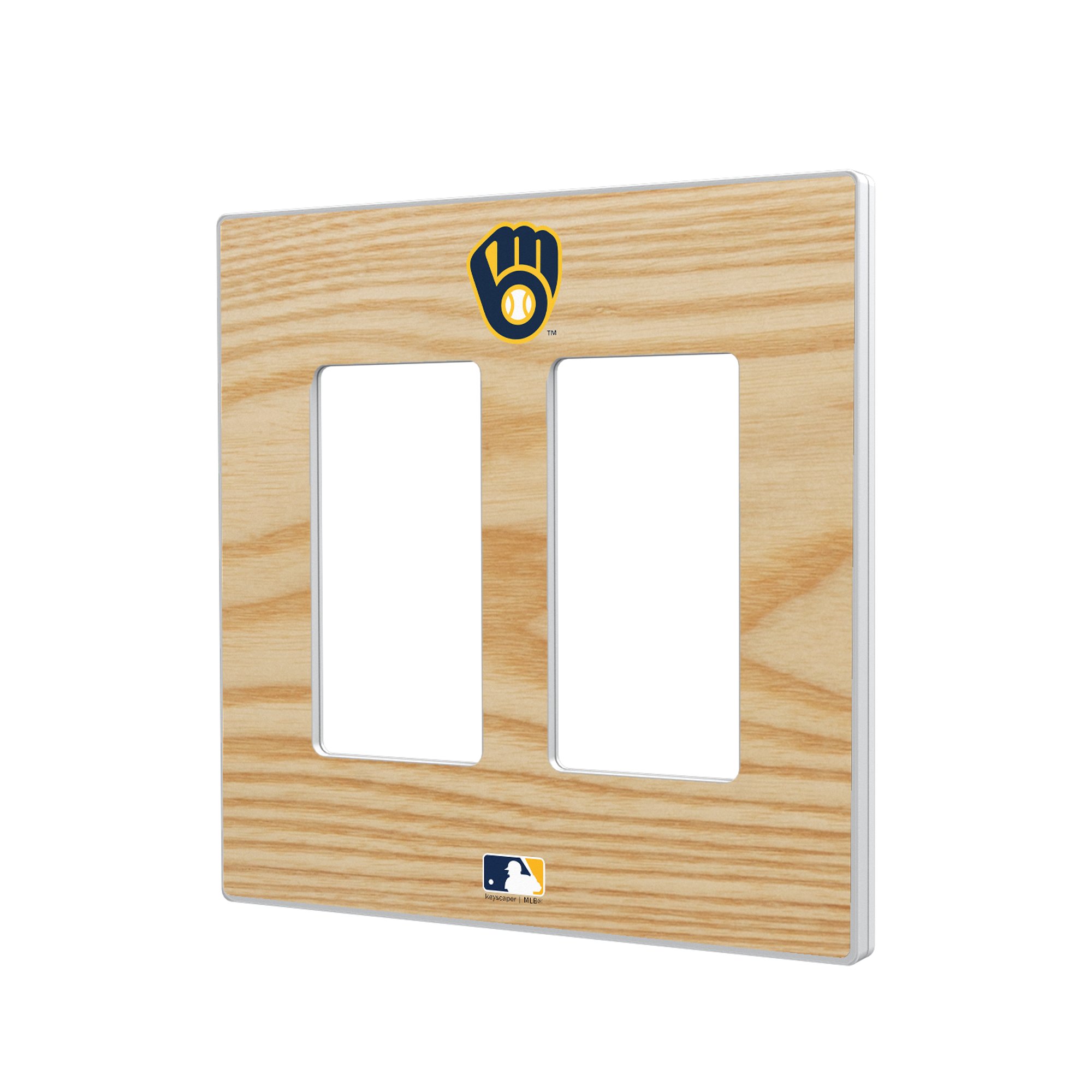 Milwaukee Brewers Baseball Bat Design Double Rocker Light Switch Plate