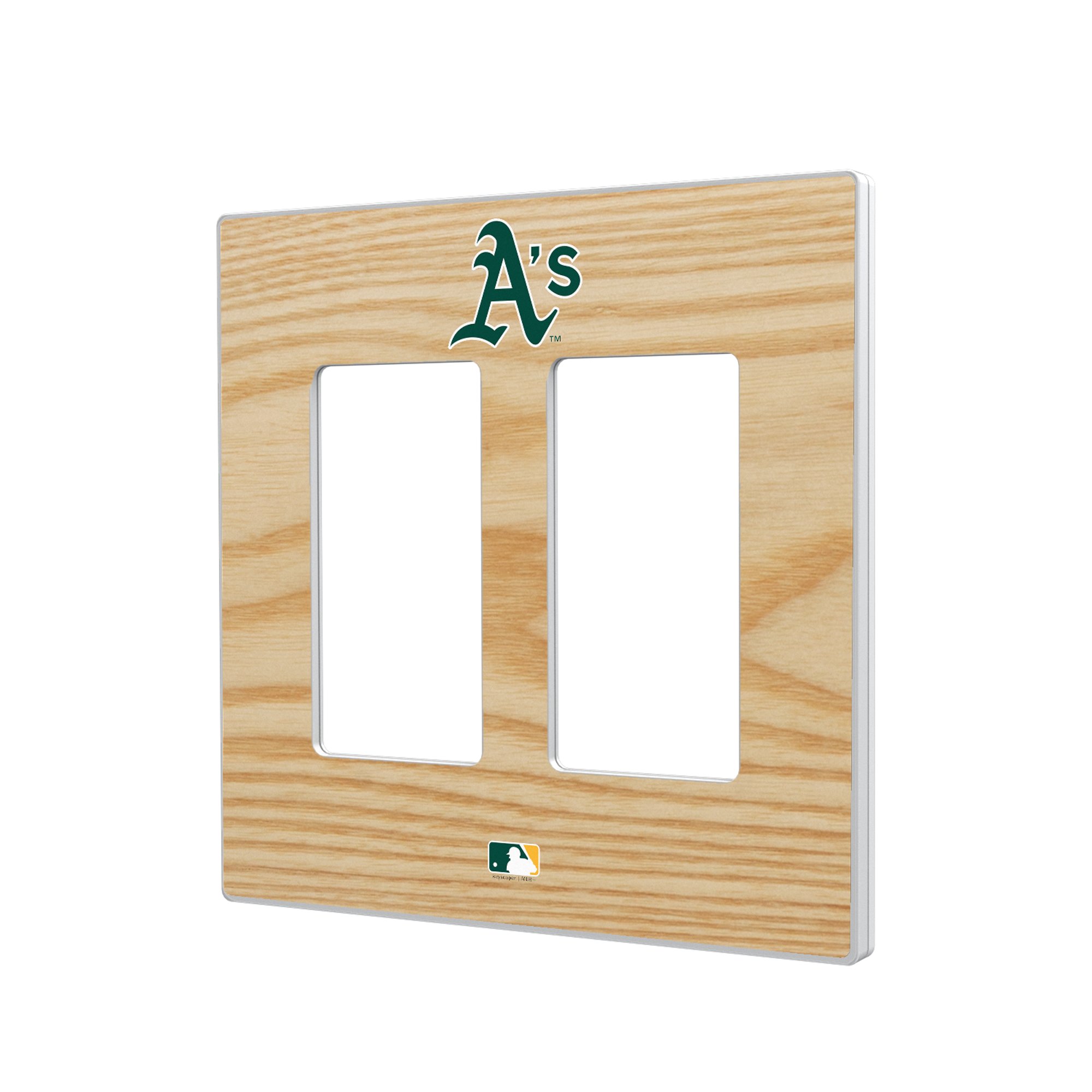 Athletics Baseball Bat Design Double Rocker Light Switch Plate