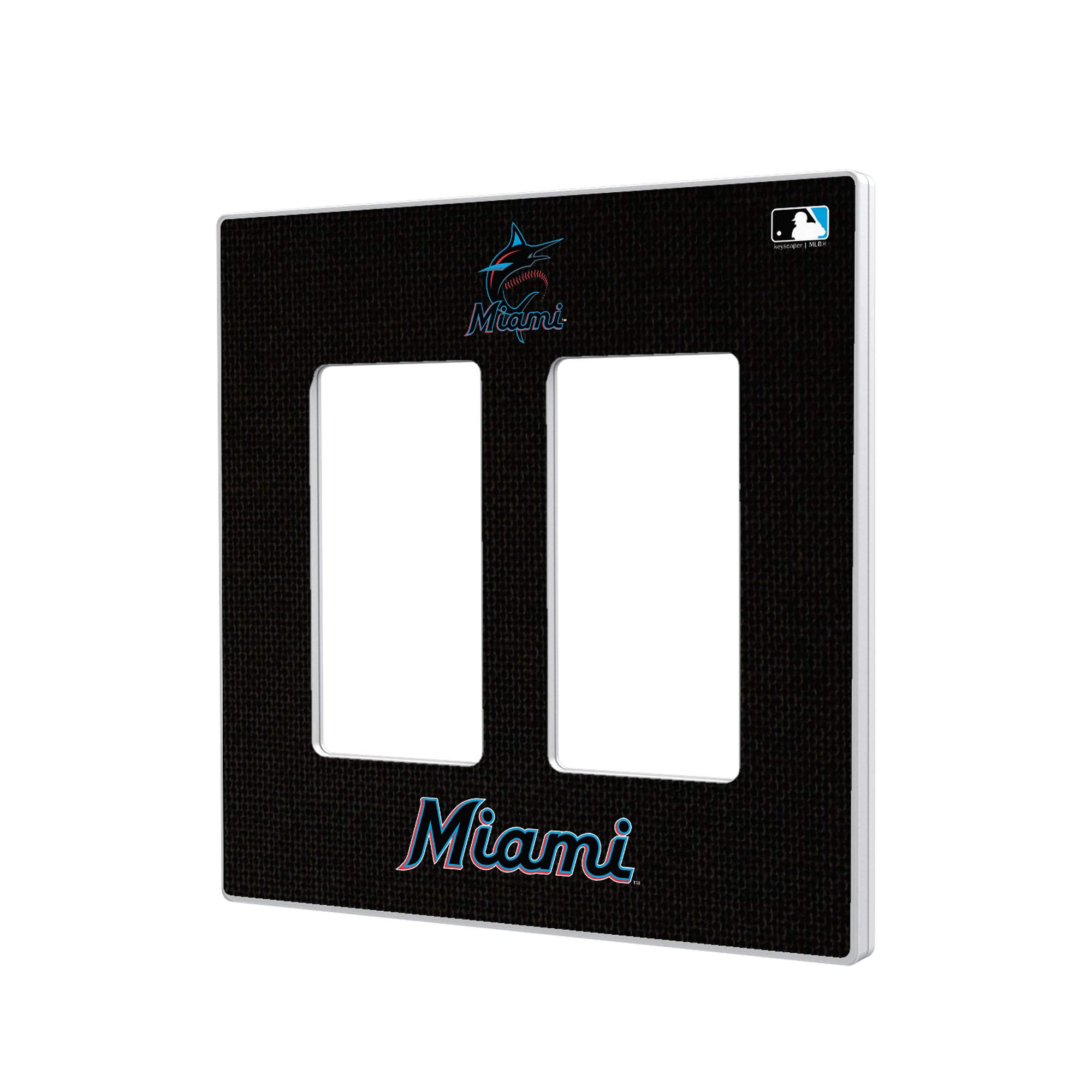 Miami Marlins Solid Double Rocker Light Switch Plate