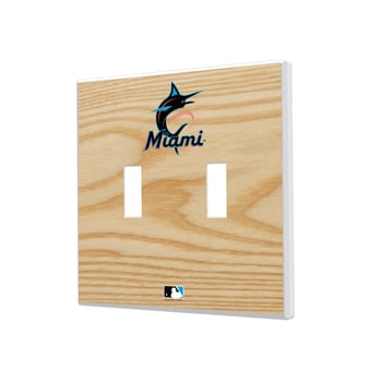 Miami Marlins Baseball Bat Design Double Toggle Light Switch Plates