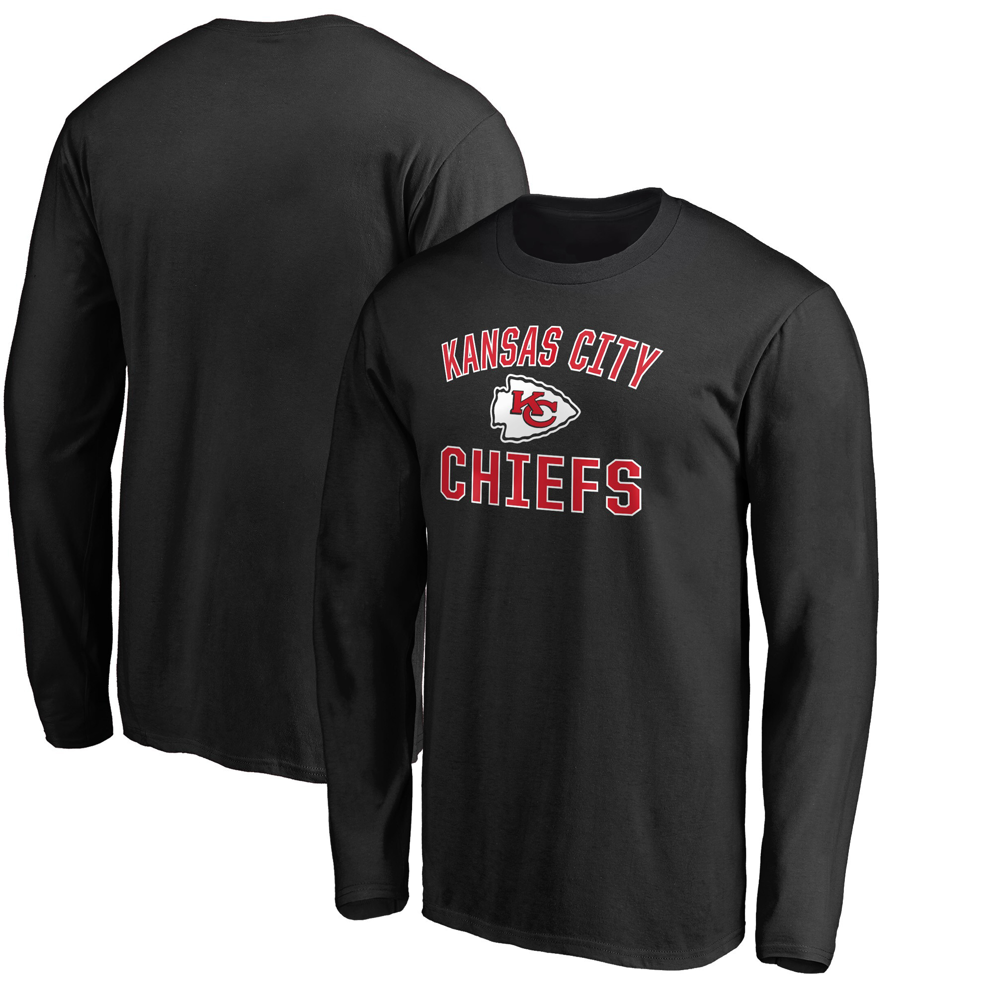 Men's Black Kansas City Chiefs Victory Arch Long Sleeve T-Shirt